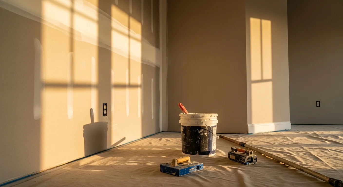 Drywall installation and finishing in residential home