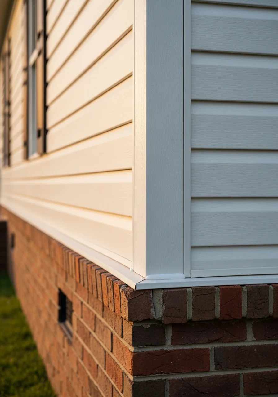 Close-up of professional workmanship on a home exterior repair in a DeSoto County residential area.
