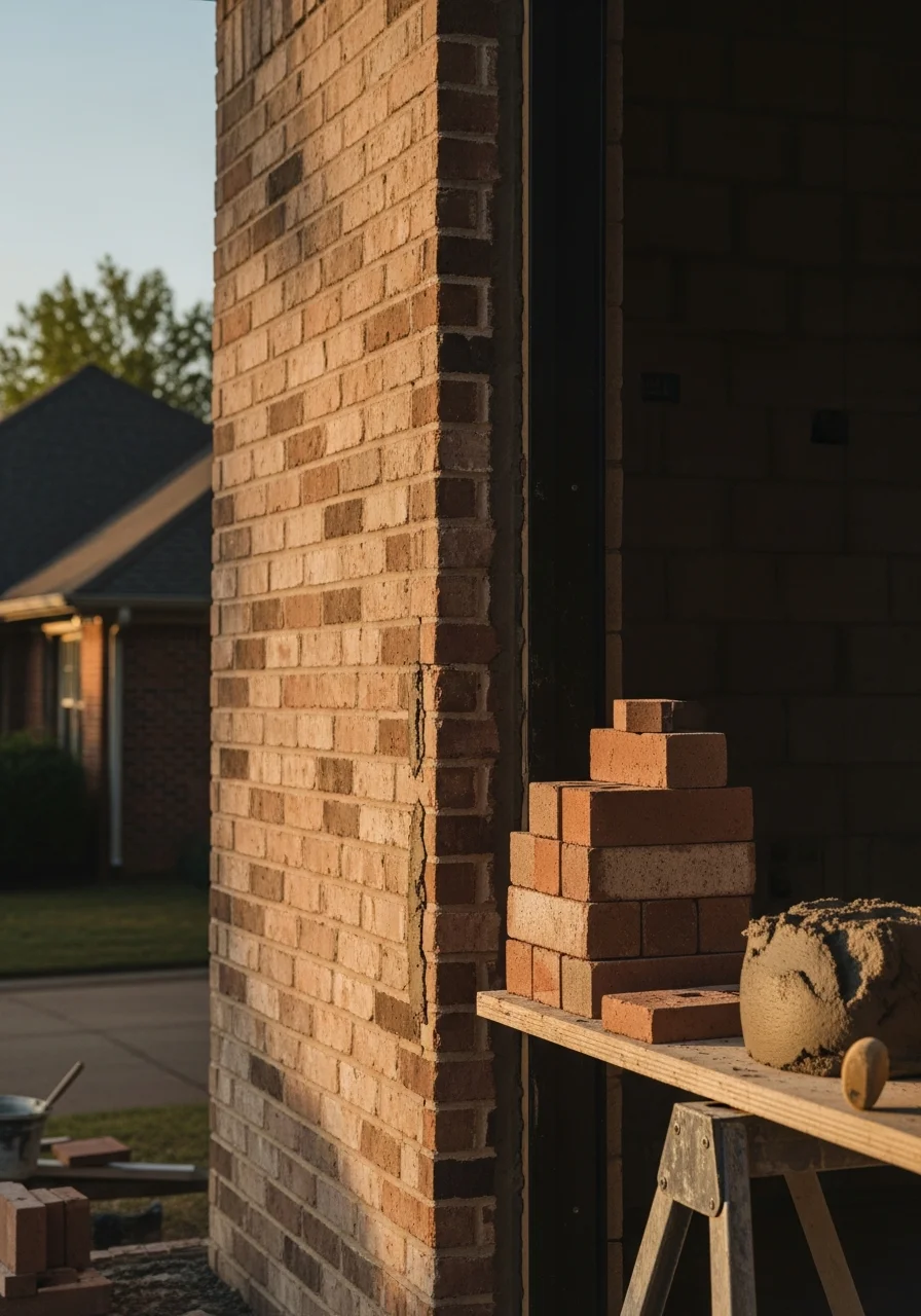 Close-up of skilled workmanship on a property improvement project in a Shelby County residential neighborhood.